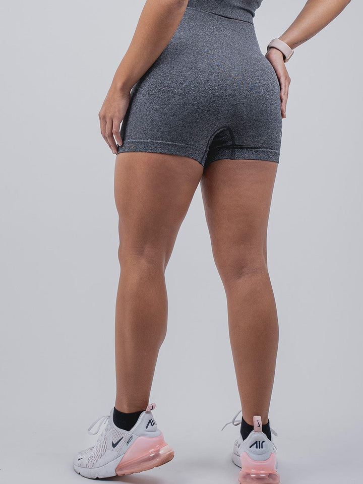Empower Seamless Short, Colección Empower, Shorts de mujer TROS, Estilo de vida activo, Negro y Gris, Poliester, Nylon, Elastano, Ajuste sin costuras, Fitness.