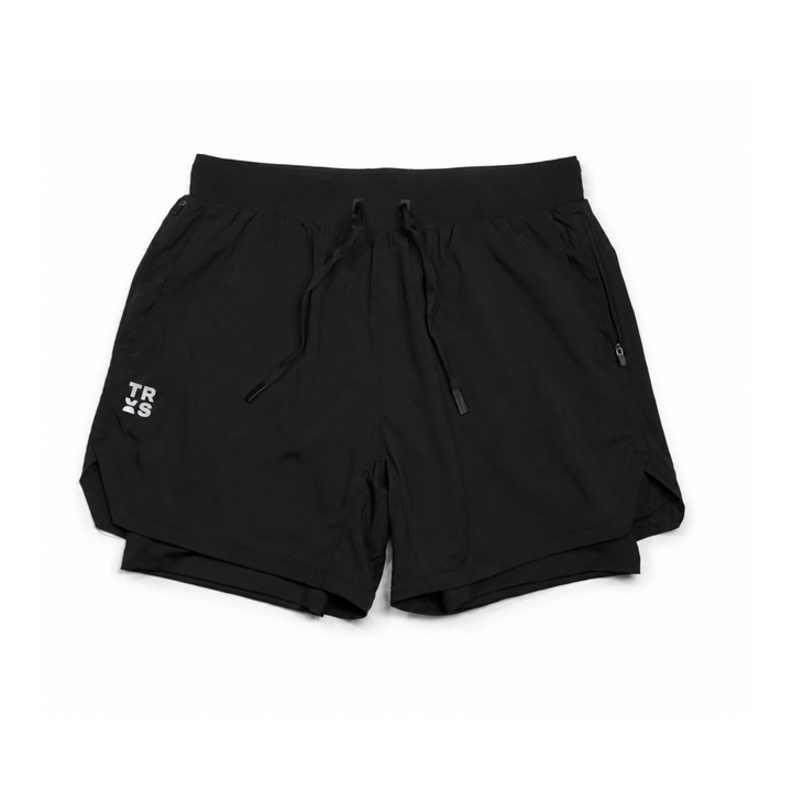 TROS Resilience PDP 2026-05 · Short Resilience - Negro Calza Negra · 01 · 01 hero flat lay product