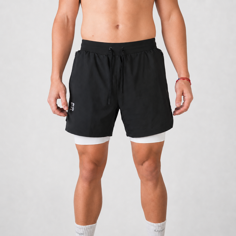 TROS Resilience PDP 2026-05 · Short Resilience - Negro Calza Blanca · 02 · 02 hover model front