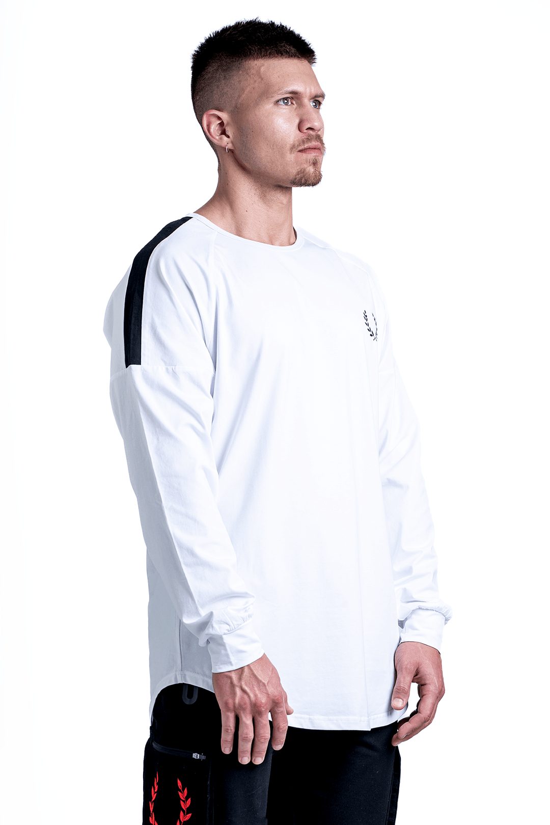 Polera Deportiva Force Manga Larga Blanca TROS